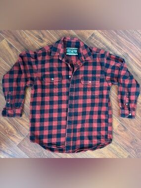 Field & Stream Size Large Red and Black Buffalo Plaid Shirt vintage